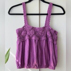 LUCKY BRAND Crop top purple Tank cami! XL